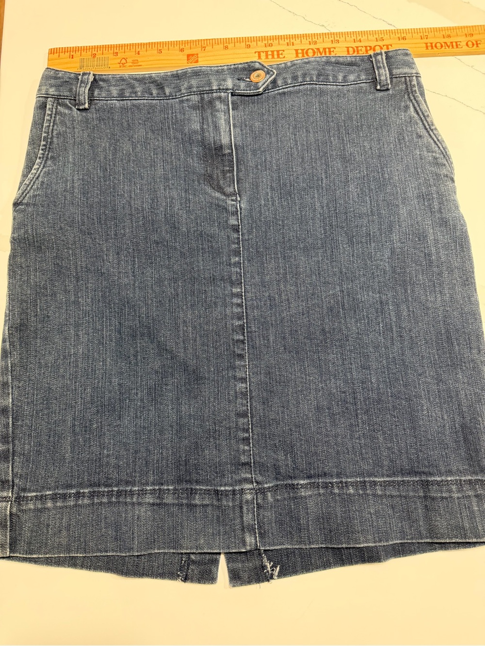 LOFT Denim Pencil Skirt in Medium Blue